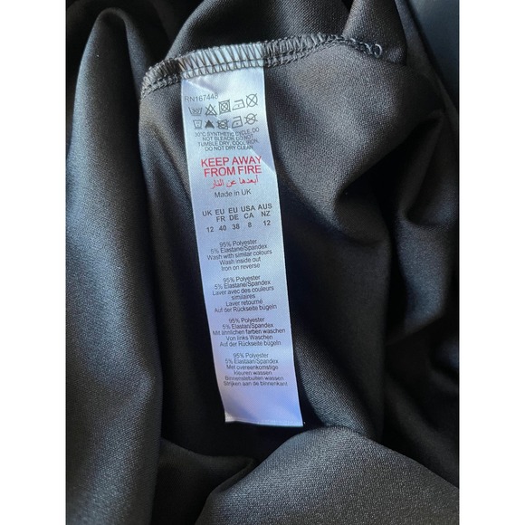 PrettyLittleThing Women's Black One Shoulder Asymmetric Neck Midi Dress - US 8 - Picture 8 of 8